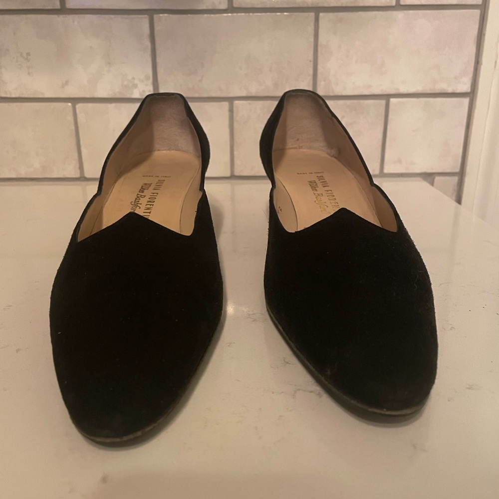 Vintage Silvia Fiorentina Vintage Black Suede Dorian Heels